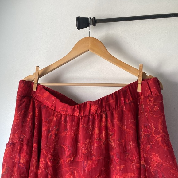 NWT 2X Mini Crinkle Lurex Tiered Skirt - Picture 6 of 12